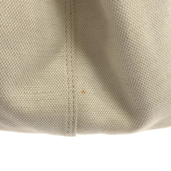 Auth BALENCIAGA Navy Cabas S 339933 Cream Black Canvas Leather Tote Bag - Picture 5 of 15